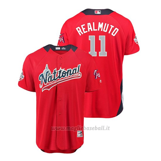 Maglia Baseball Uomo All Star Game Miami Marlins J.t. Realmuto 2018 1ªRun Derby National League Rosso